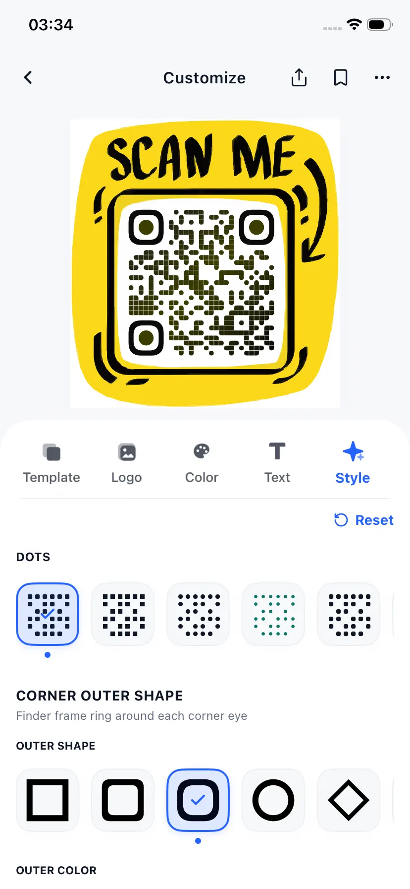 TinyQR Live Customizer & Dot Styles