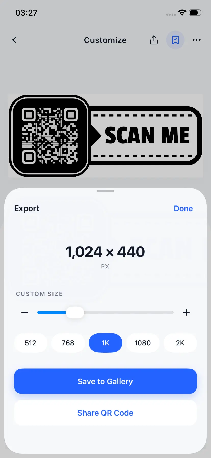 TinyQR Pro Studio 2K HD Export
