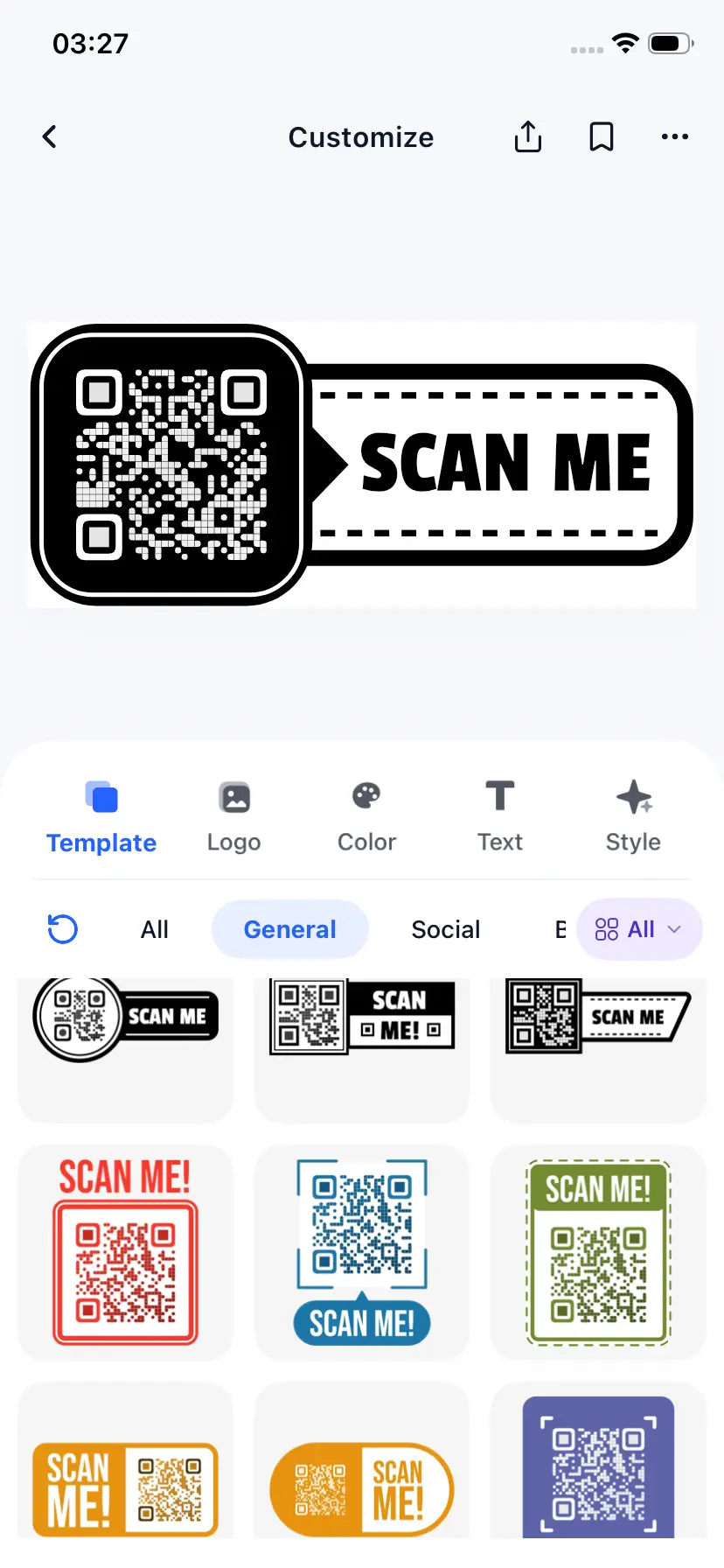 TinyQR Live Frame Customizer in Decorate Studio