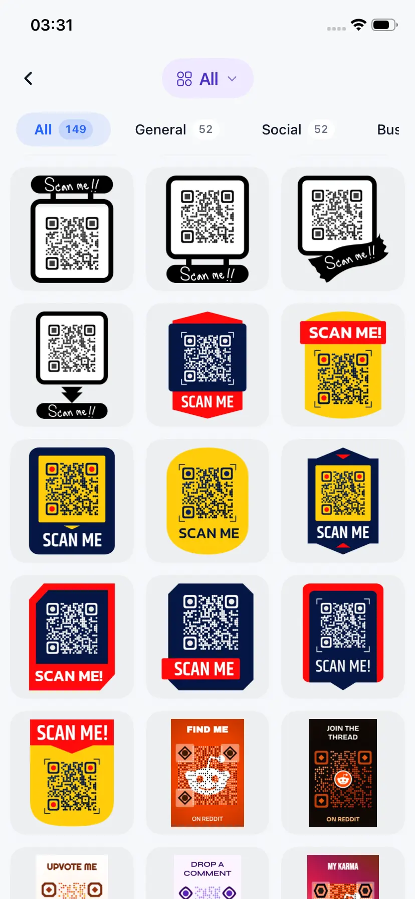 TinyQR 200+ Template Packs Directory